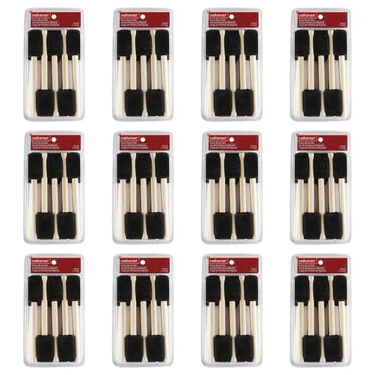 12 Packs: 20 ct. (240 total) 1" Foam Brush Set Value Pack by Craft Smart®
